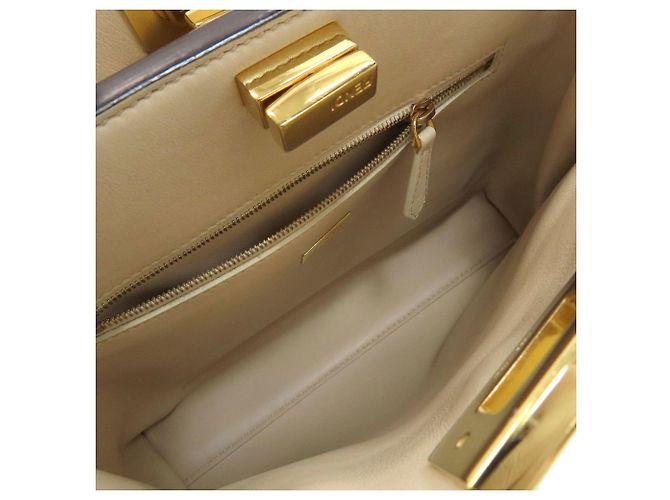 Borsa Fendi Peekaboo in vitello kaki Cachi - vista 6
