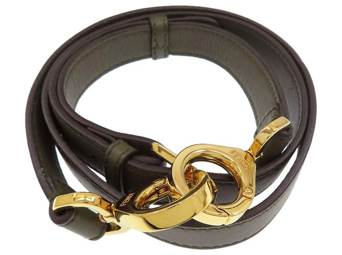 Borsa Fendi Peekaboo in vitello kaki Cachi - vista 8