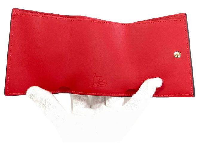 Portefeuille en cuir tri-fold à imprimé léopard Christian Louboutin Marron - vue 4