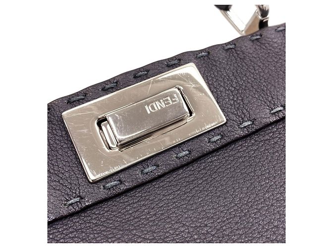 Borsa 2-Way Fendi Selleria Peekaboo I.U Marrone - vista 15