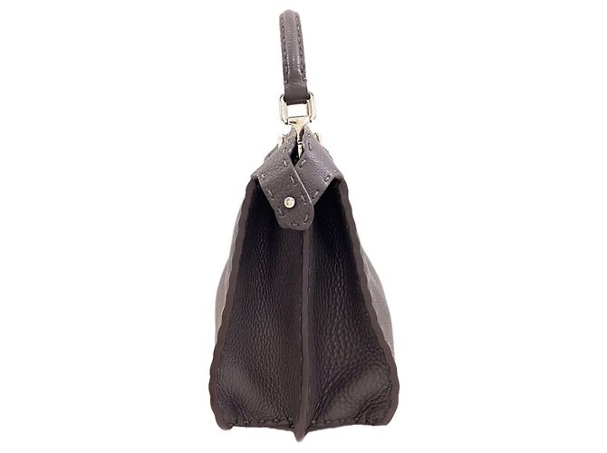 Borsa 2-Way Fendi Selleria Peekaboo I.U Marrone - vista 3
