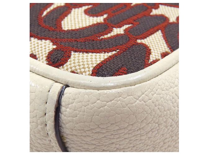 Borsa a tracolla in pelle Miu Miu Marrone Bianco - vista 17