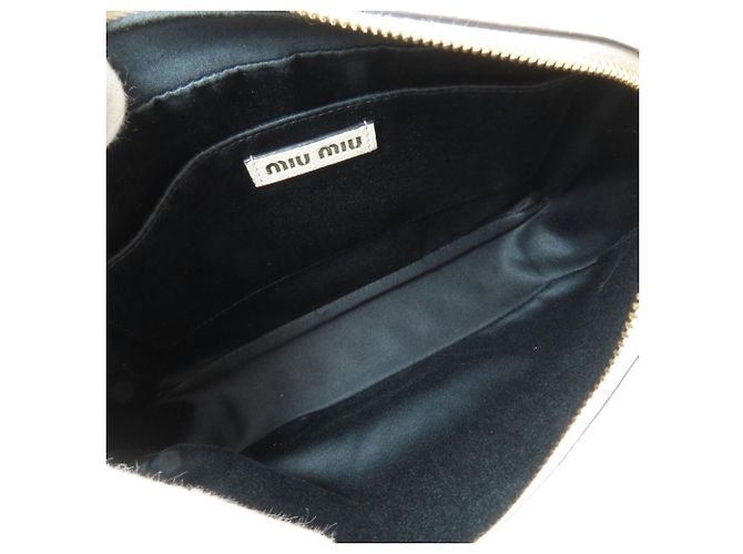 Borsa a tracolla in pelle Miu Miu Marrone Bianco - vista 5