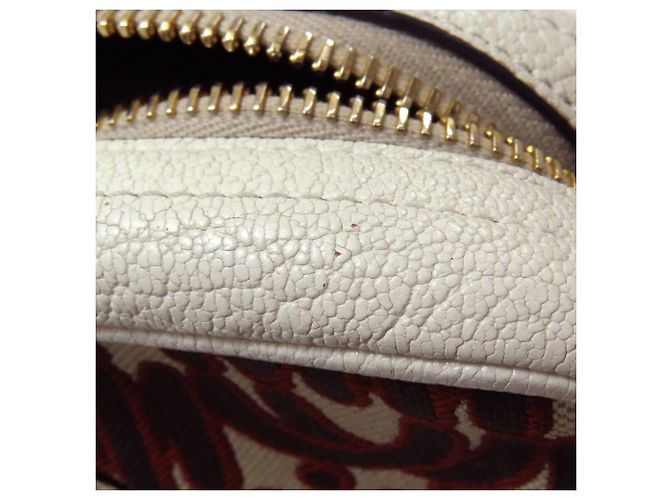Borsa a tracolla in pelle Miu Miu Marrone Bianco - vista 8
