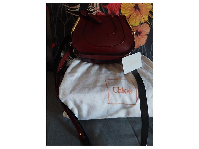 Borsa a tracolla Chloé Marcie in pelle bordeaux Marrone Bordò - vista 2