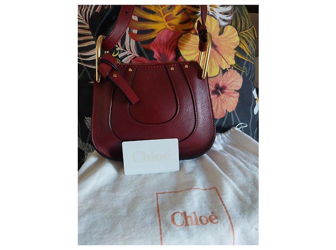 Borsa a tracolla Chloé Marcie in pelle bordeaux Marrone Bordò - vista 4