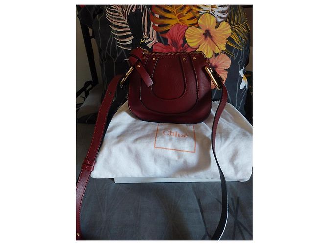 Borsa a tracolla Chloé Marcie in pelle bordeaux Marrone Bordò - vista 8