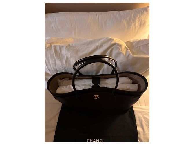 Borsa Shopping Tote Chanel in Pelle Nera SS26 Nero - vista 10