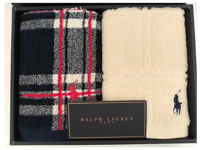 Set 2 asciugamani Ralph Lauren Home Nero Rosso Beige - vista 2