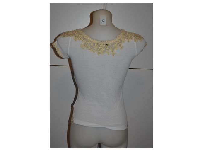 Ermanno Scervino Top de encaje blanco y amarillo - vista 3
