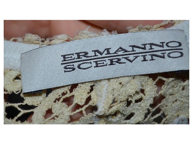 Ermanno Scervino Top de encaje blanco y amarillo - vista 4