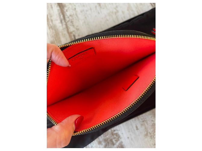 Pochette Chanel Coco Beach 26 Clownfish in pelle Nero Bianco Arancione - vista 10
