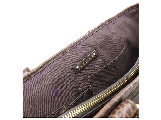 Céline Borsa Celine Boogie Bag motivo Macadam Marrone scuro - vista 7