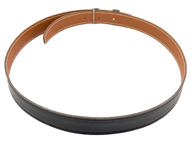 Hermès Hermes H-Belt: Wendelbarer Ledergürtel Braun Schwarz - Ansicht 3
