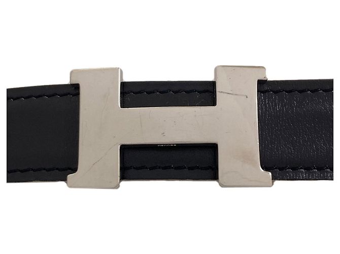 Hermès Hermes H-Belt: Wendelbarer Ledergürtel Braun Schwarz - Ansicht 4