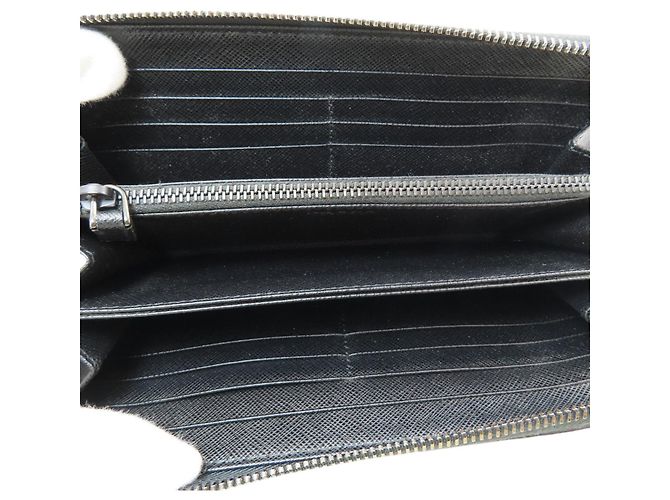 Prada langes Portemonnaie aus schwarzem Leder - Ansicht 4