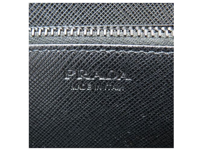 Prada langes Portemonnaie aus schwarzem Leder - Ansicht 6