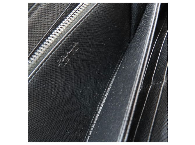 Prada langes Portemonnaie aus schwarzem Leder - Ansicht 7