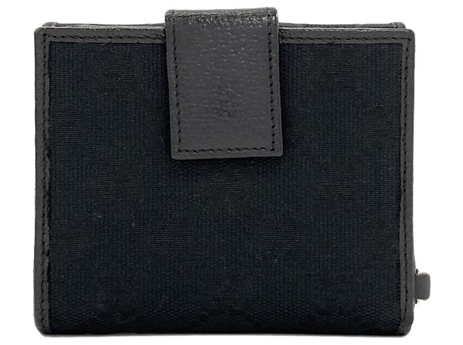 Portafoglio bi-fold Gucci in canvas GG nero - vista 2