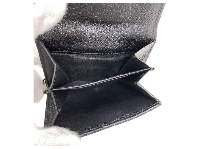Portafoglio bi-fold Gucci in canvas GG nero - vista 6