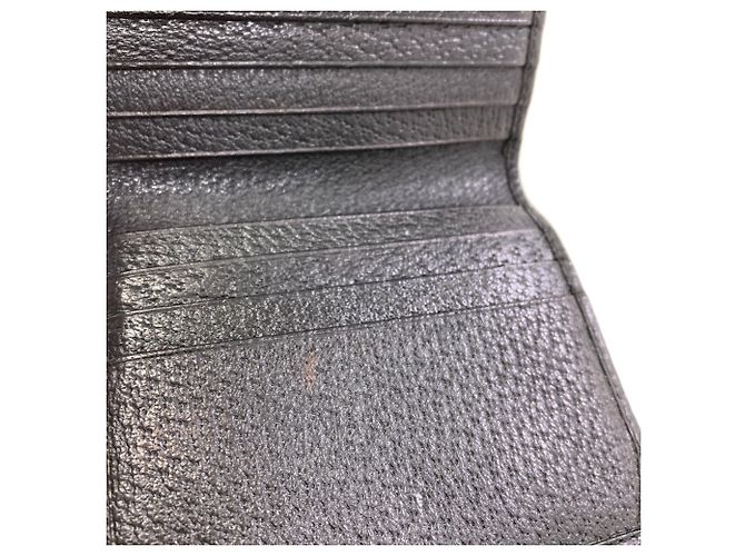 Portafoglio bi-fold Gucci in canvas GG nero - vista 8