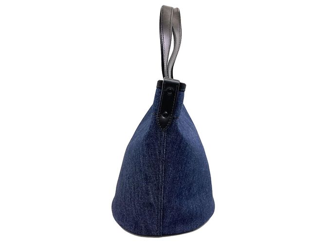Prada Denim 2-Way Tote Bag Marineblau - Ansicht 3