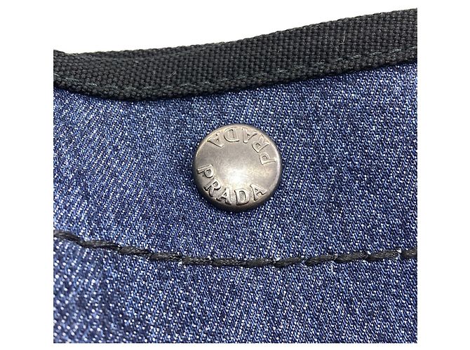Prada Denim 2-Way Tote Bag Marineblau - Ansicht 9