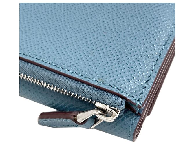 Bulgari Cartera de piel tri-fold con logo Bvlgari para mujer Azul - vista 11