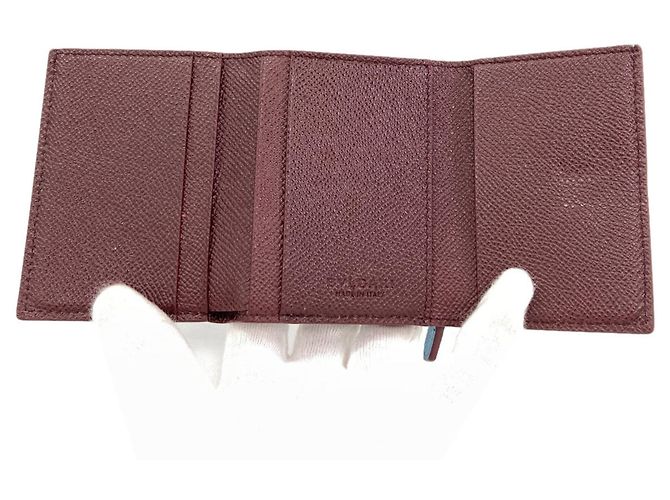Bulgari Cartera de piel tri-fold con logo Bvlgari para mujer Azul - vista 4