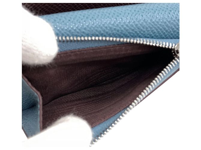 Bulgari Cartera de piel tri-fold con logo Bvlgari para mujer Azul - vista 6