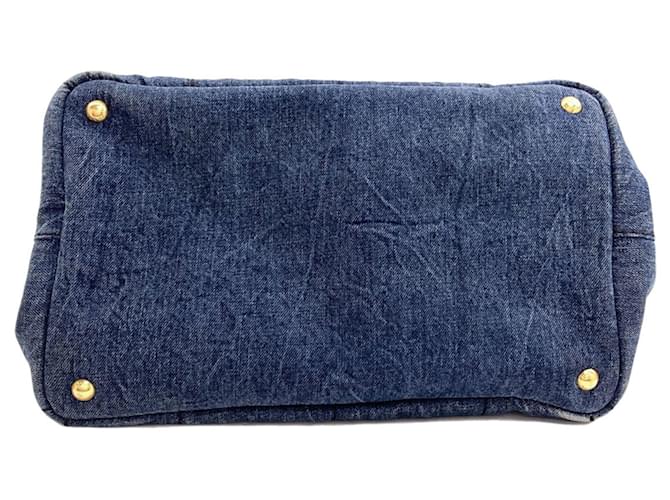 Borsa Tote Prada B1877B Canapa Blu - vista 4