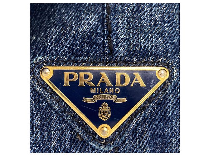 Borsa Tote Prada B1877B Canapa Blu - vista 7