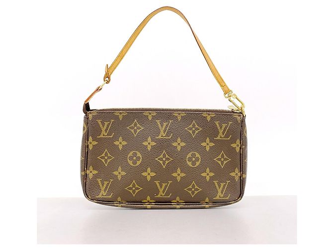 Borsa Louis Vuitton Monogram Pochette Accessoires M51980 Marrone - vista 12