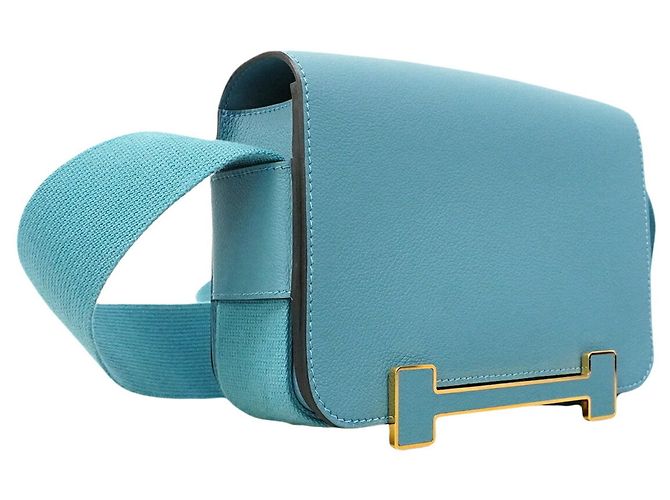Hermès Borsa a tracolla Hermes Geta in New Blue Jean - vista 2