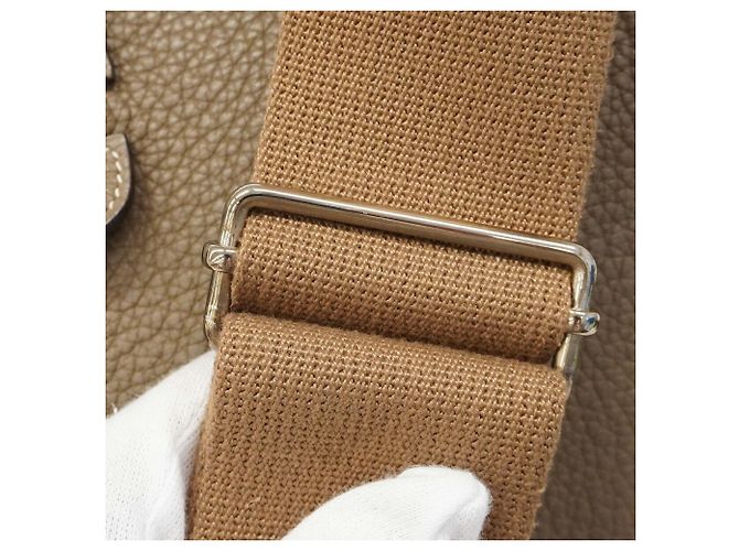 Hermès Borsa a tracolla Hermes Evelyne 3PM Taupe - vista 12