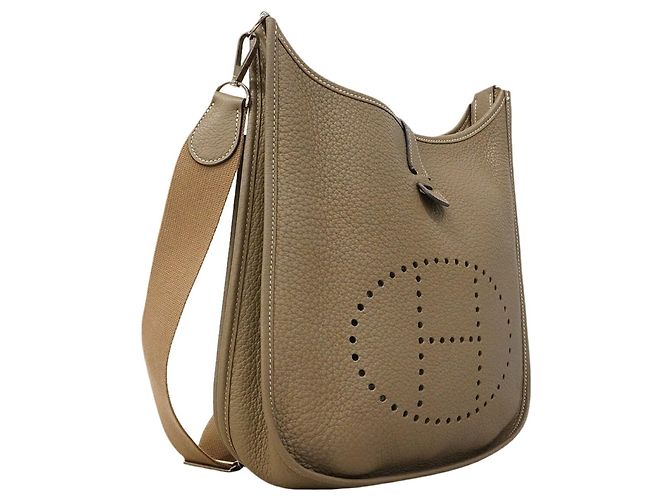 Hermès Borsa a tracolla Hermes Evelyne 3PM Taupe - vista 2