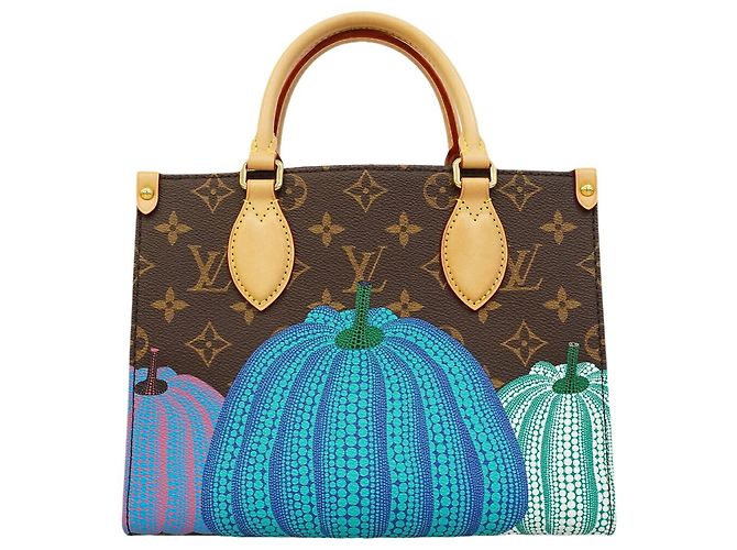 Borsa Louis Vuitton Monogram Pumpkin LV x YK OnTheGo PM Marrone Rosso - vista 11