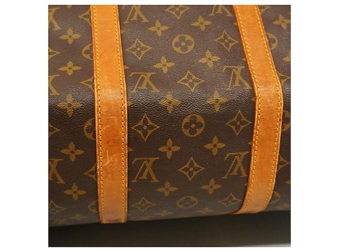 Borsa Louis Vuitton Boston Monogram Keepall 50 Marrone - vista 10