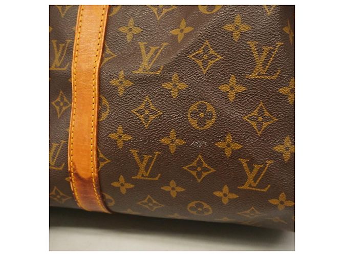 Borsa Louis Vuitton Boston Monogram Keepall 50 Marrone - vista 12