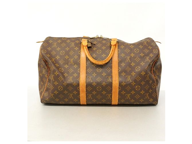 Borsa Louis Vuitton Boston Monogram Keepall 50 Marrone - vista 13