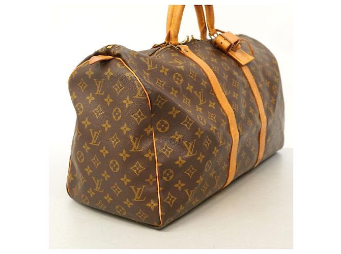 Borsa Louis Vuitton Boston Monogram Keepall 50 Marrone - vista 2