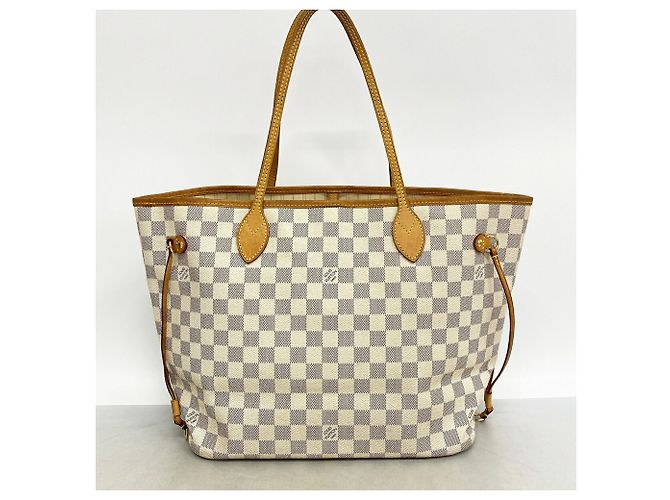 Borsa Tote Louis Vuitton Damier Azur Neverfull MM Bianco - vista 11