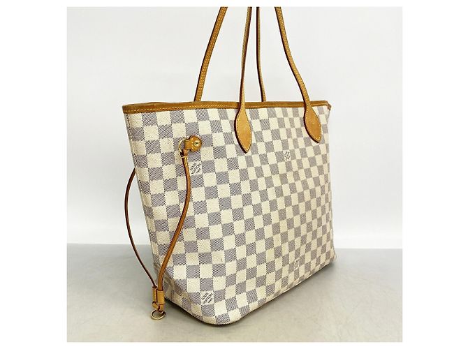 Borsa Tote Louis Vuitton Damier Azur Neverfull MM Bianco - vista 2