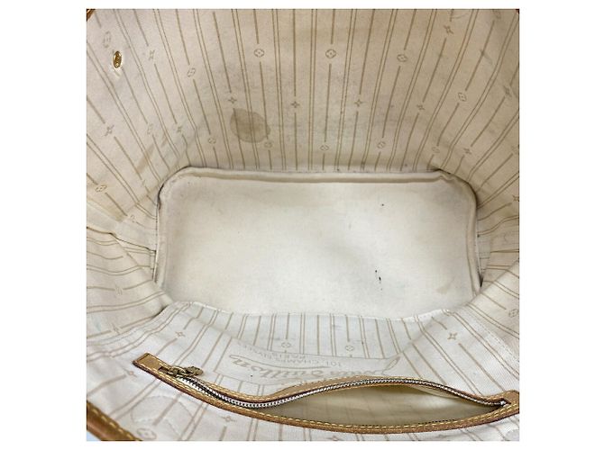 Borsa Tote Louis Vuitton Damier Azur Neverfull MM Bianco - vista 4