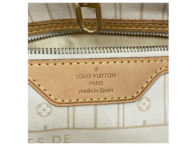 Borsa Tote Louis Vuitton Damier Azur Neverfull MM Bianco - vista 5