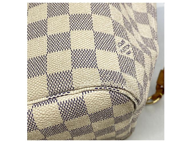 Borsa Tote Louis Vuitton Damier Azur Neverfull MM Bianco - vista 6