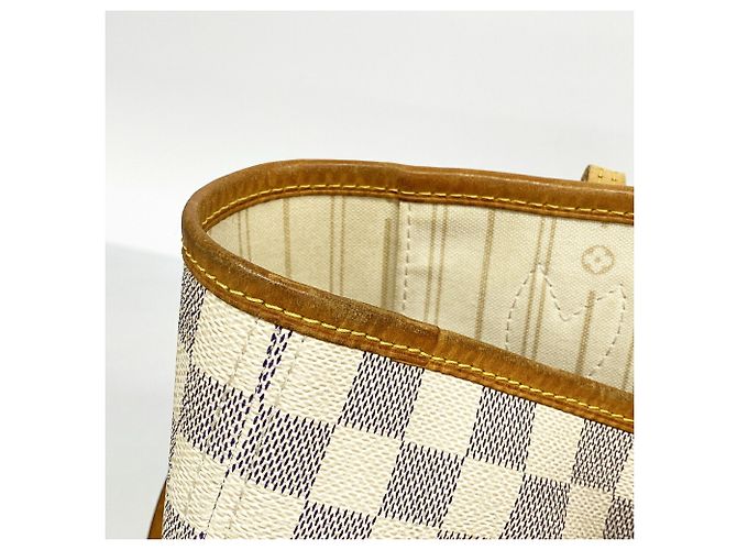 Borsa Tote Louis Vuitton Damier Azur Neverfull MM Bianco - vista 7