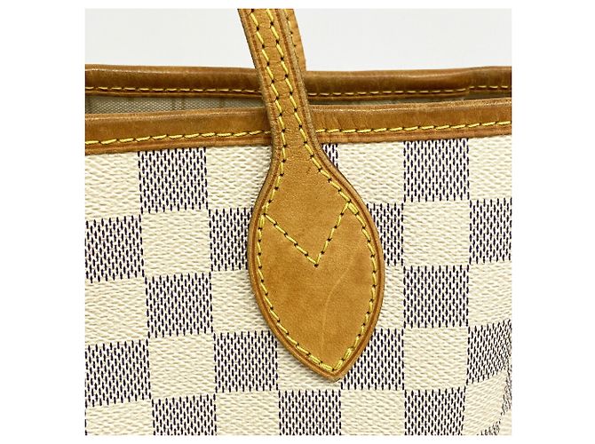 Borsa Tote Louis Vuitton Damier Azur Neverfull MM Bianco - vista 9