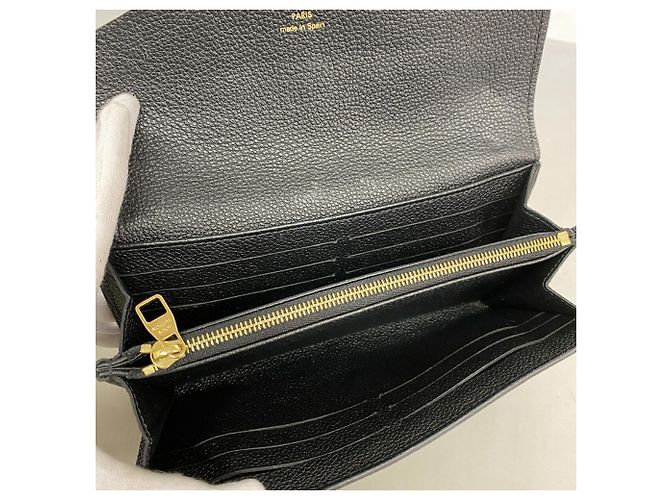 Louis Vuitton Monogram Empreinte Portefeuille Sarah Long Wallet Nero - vista 3