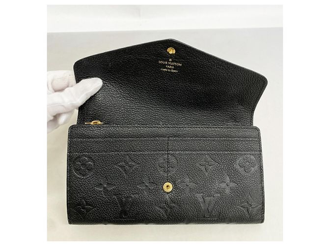 Louis Vuitton Monogram Empreinte Portefeuille Sarah Long Wallet Nero - vista 8